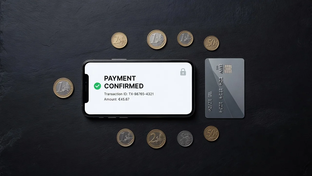 Pagamento online sicuro con carta e smartphone